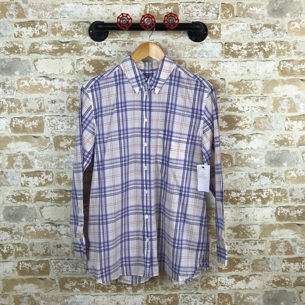 NWT equipment femme plaid cotton button down‎